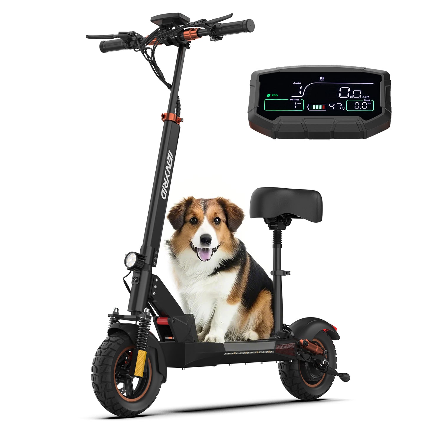 iENYRID M4 Pro S+ 2024 Electric Scooter with Seat, walk dog with electric scooter