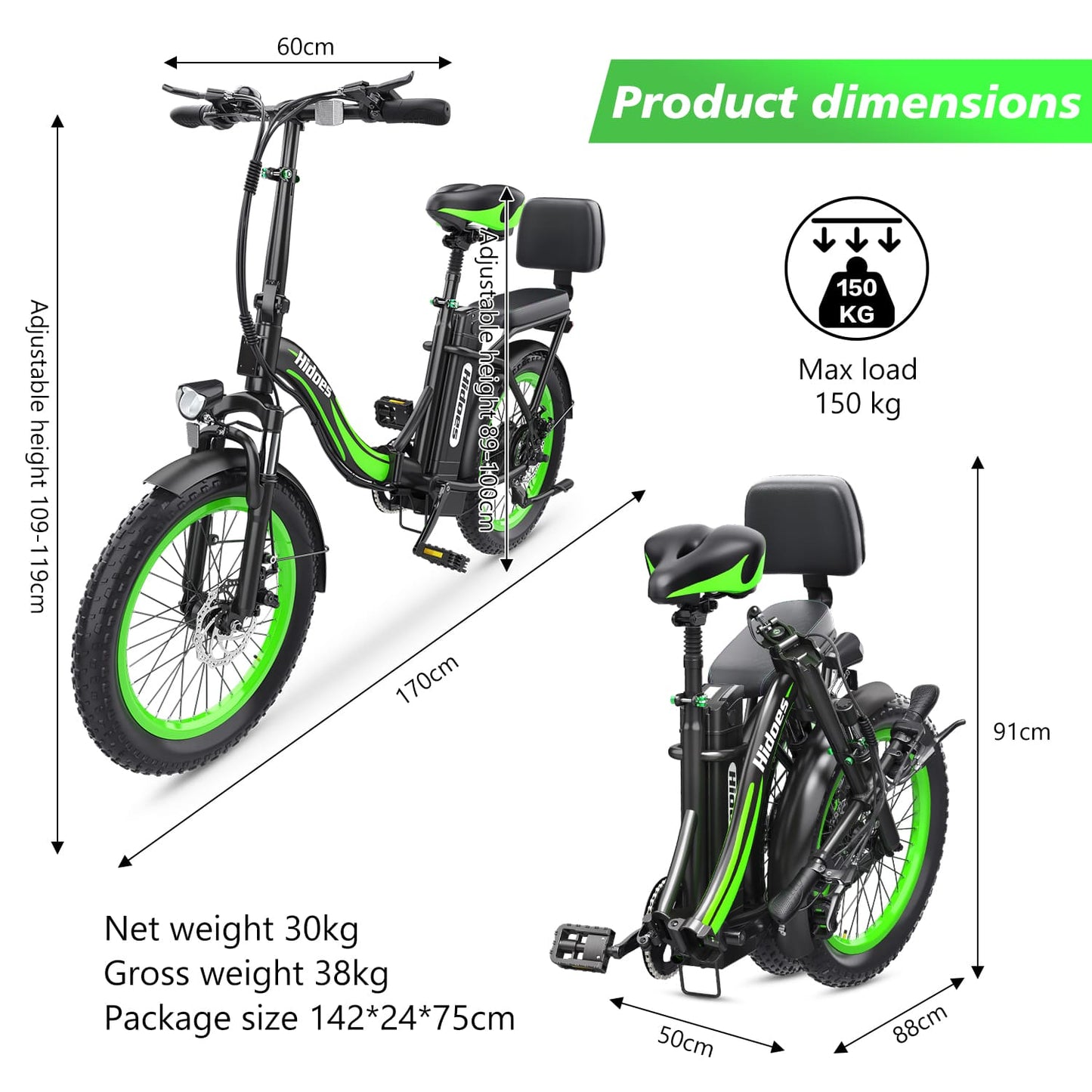 Hidoes C1 Folding Electric Bike for Commuter