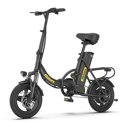 Hidoes C5 Street Legal Electric Bike for Adults With 250W Motor, 36V 10.4Ah Battery, 14" Tubeless Tire, Long Range 17 Mi, Max Speed 15.5 Mph, Max Load 265 Lbs. This Folding Electric Bicycle Is Perfect For Daily Commuting.