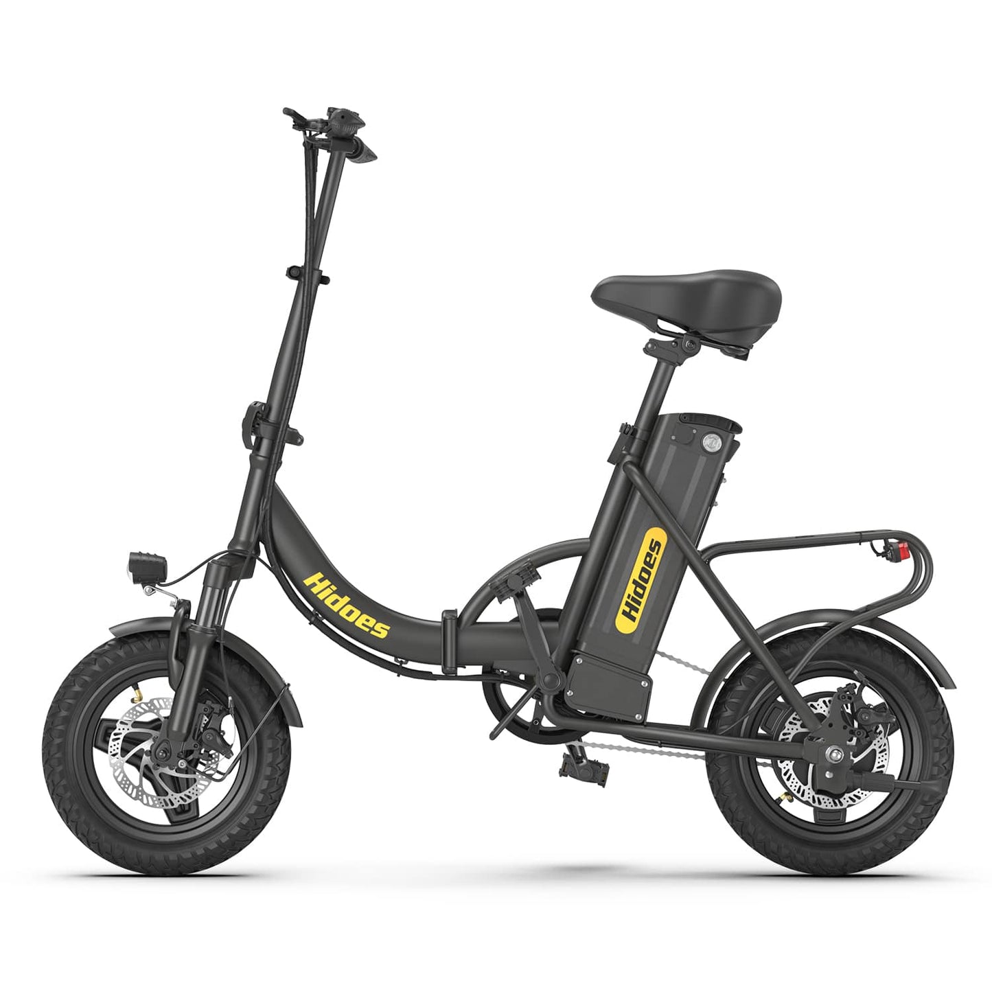 Hidoes C5 Street Legal Electric Bike for Adults With 250W Motor, 36V 10.4Ah Battery, 14" Tubeless Tire, Long Range 17 Mi, Max Speed 15.5 Mph, Max Load 265 Lbs. This Folding Electric Bicycle Is Perfect For Daily Commuting.