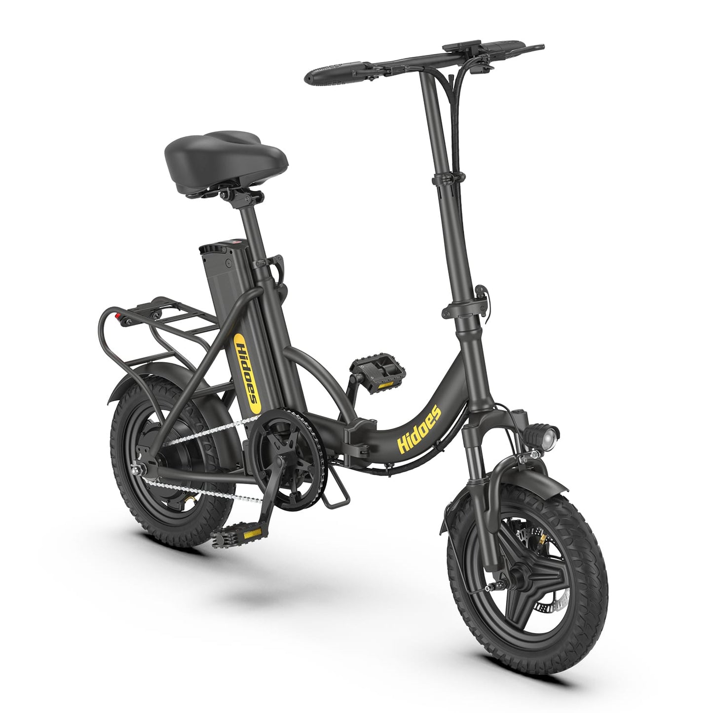 Hidoes C5 Street Legal Electric Bike for Adults With 250W Motor, 36V 10.4Ah Battery, 14" Tubeless Tire, Long Range 17 Mi, Max Speed 15.5 Mph, Max Load 265 Lbs. This Folding Electric Bicycle Is Perfect For Daily Commuting.
