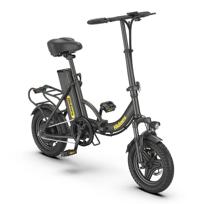Hidoes C5 Street Legal Electric Bike for Adults With 250W Motor, 36V 10.4Ah Battery, 14" Tubeless Tire, Long Range 17 Mi, Max Speed 15.5 Mph, Max Load 265 Lbs. This Folding Electric Bicycle Is Perfect For Daily Commuting.