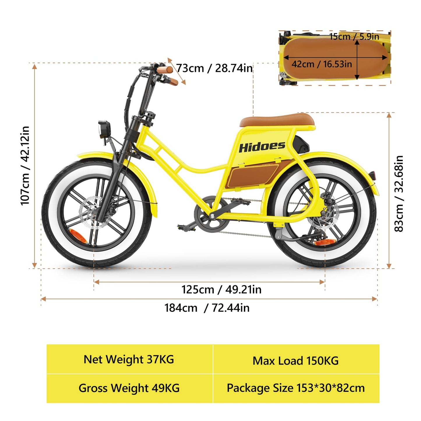 Hidoes C8 Fat Tire Electric Cycle for Woman