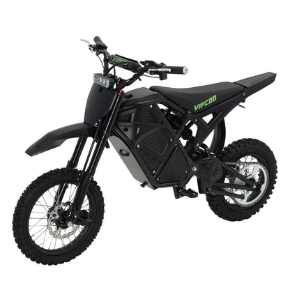 VIPCOO H3 Electric Dirt Bike - Max Speed 37 MPH - Black COLOR