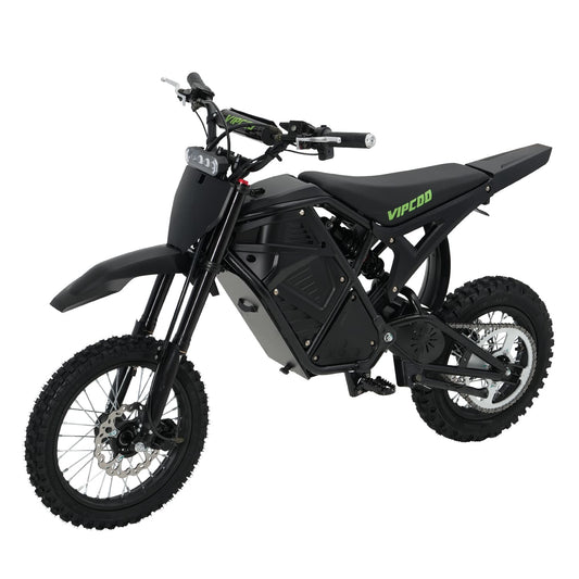 VIPCOO H3 Electric Dirt Bike - Max Speed 37 MPH - Black COLOR