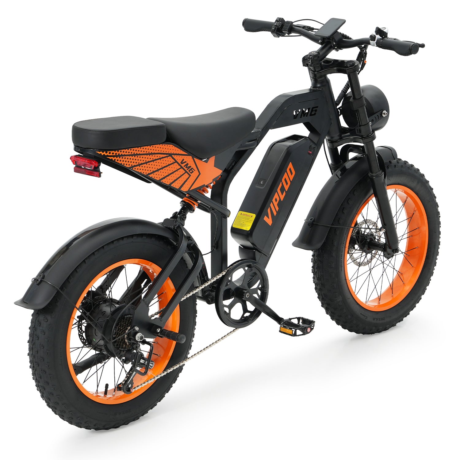 VIPCOO VM6 Fat Tyre Electric Bike For Adults, 750W Motor, 48v 18.2ah battery, max speed 25 mph, pure electric range 30 miles, pedal assist range 47 miles, max load 330 lbs