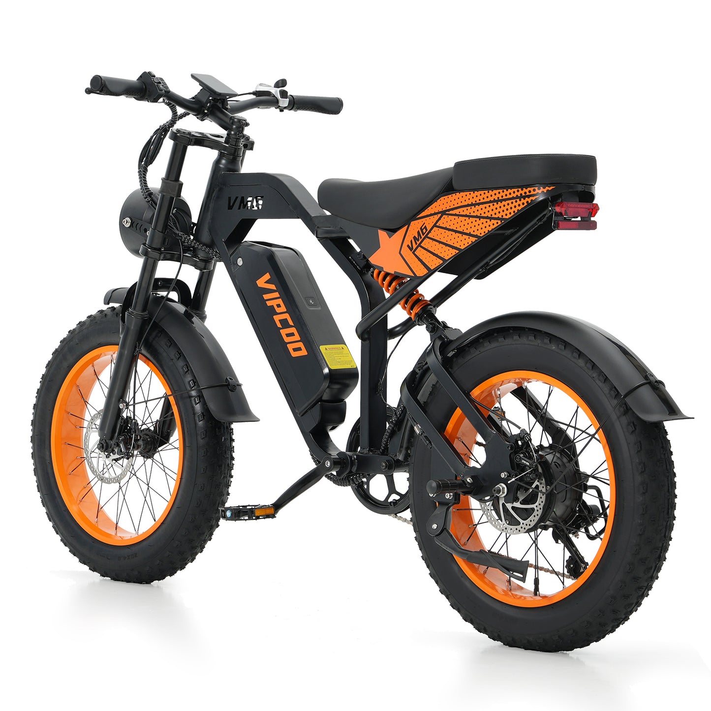 VIPCOO VM6 Fat Tyre Electric Bike For Adults, 750W Motor, 48v 18.2ah battery, max speed 25 mph, pure electric range 30 miles, pedal assist range 47 miles, max load 330 lbs