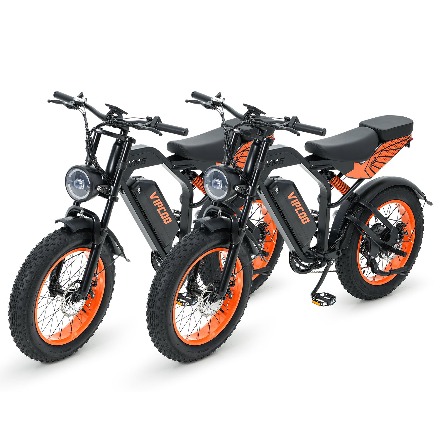 VIPCOO VM6 Fat Tyre Electric Bike For Adults, 750W Motor, 48v 18.2ah battery, max speed 25 mph, pure electric range 30 miles, pedal assist range 47 miles, max load 330 lbs