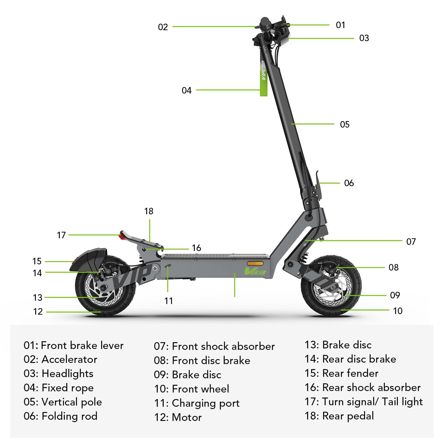 VIPCOO VS3 800W Electric Scooter for Adults