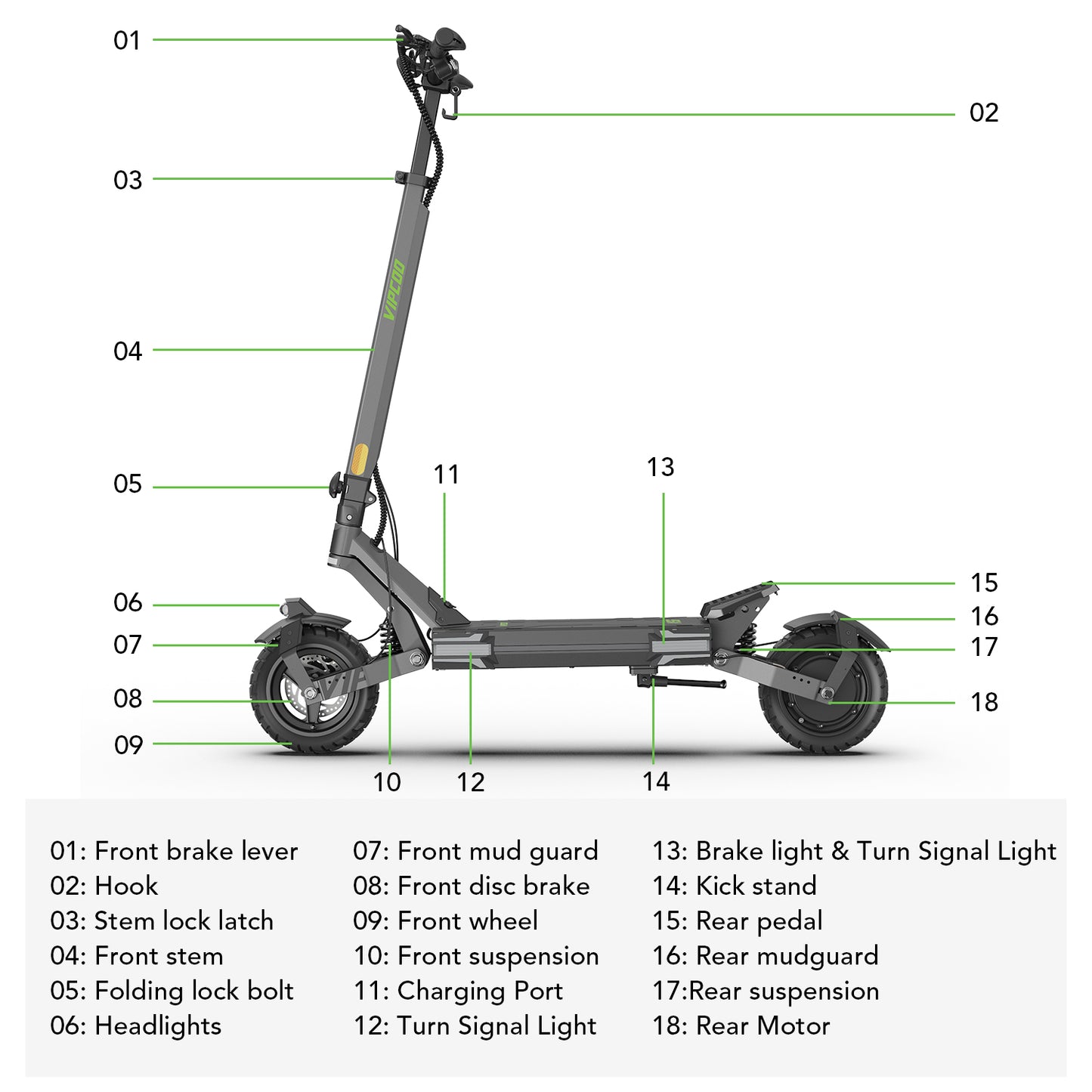 VIPCOO VS6 Electric Scooter | 1000W, NFC, Tubeless Off-Road