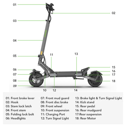 VIPCOO VS6 Electric Scooter | 1000W, NFC, Tubeless Off-Road