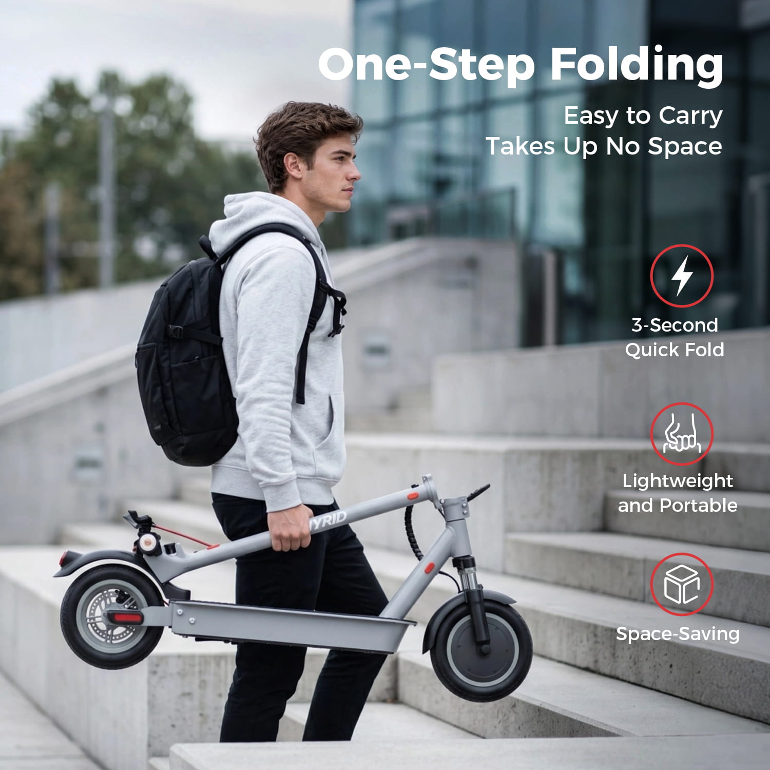 iENYRID M1 Folding Electric Scooter – 500W Motor, 22mph, 22-Mile Range