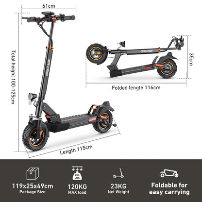 iENYRID M4 Pro S is folding electric scooter with advanced braking, dual suspension, and full safety lighting.