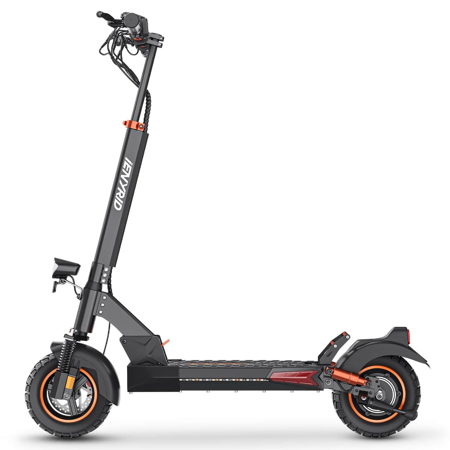 iENYRID M4 Pro S is folding electric scooter with advanced braking, dual suspension, and full safety lighting.