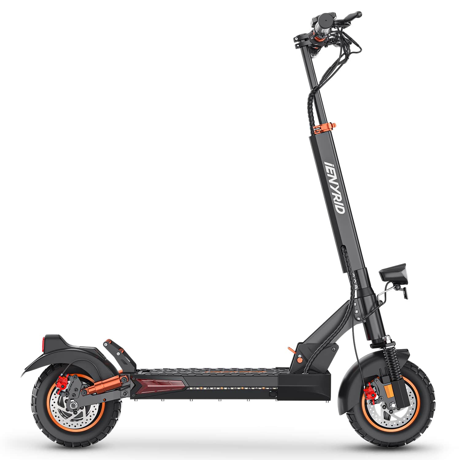 iENYRID M4 Pro S is folding electric scooter with advanced braking, dual suspension, and full safety lighting.